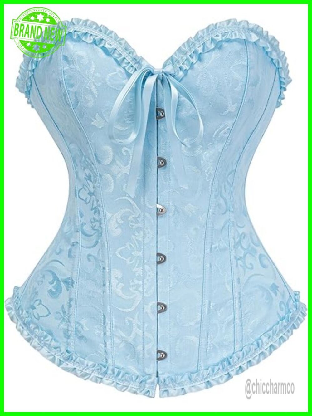 Women's Lace Overbust Corset Top Steel Boned Waist Trainer Shapewear